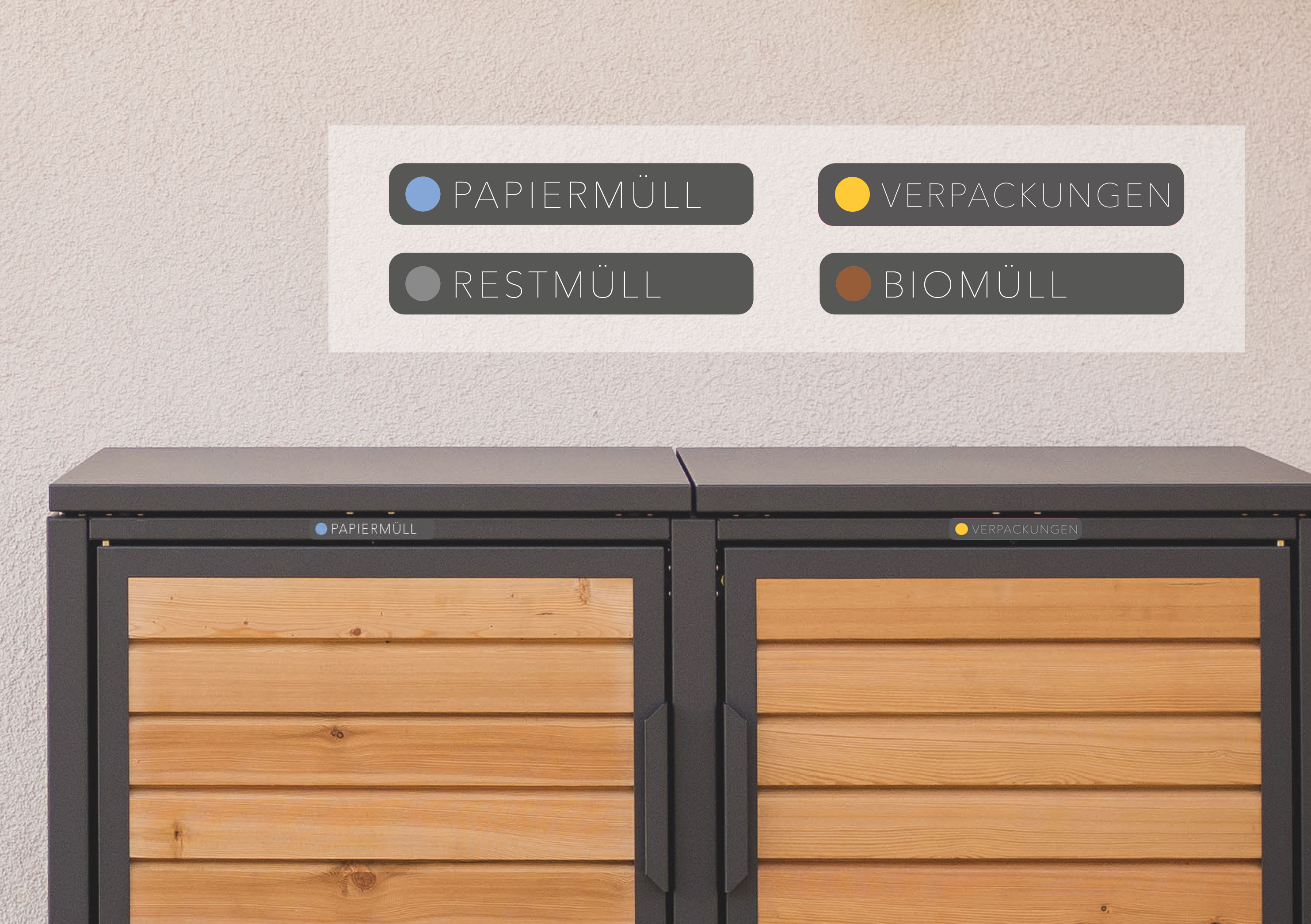 Ell Box MEISTERBOX 4er Mülltonnenbox – Langlebig & robust