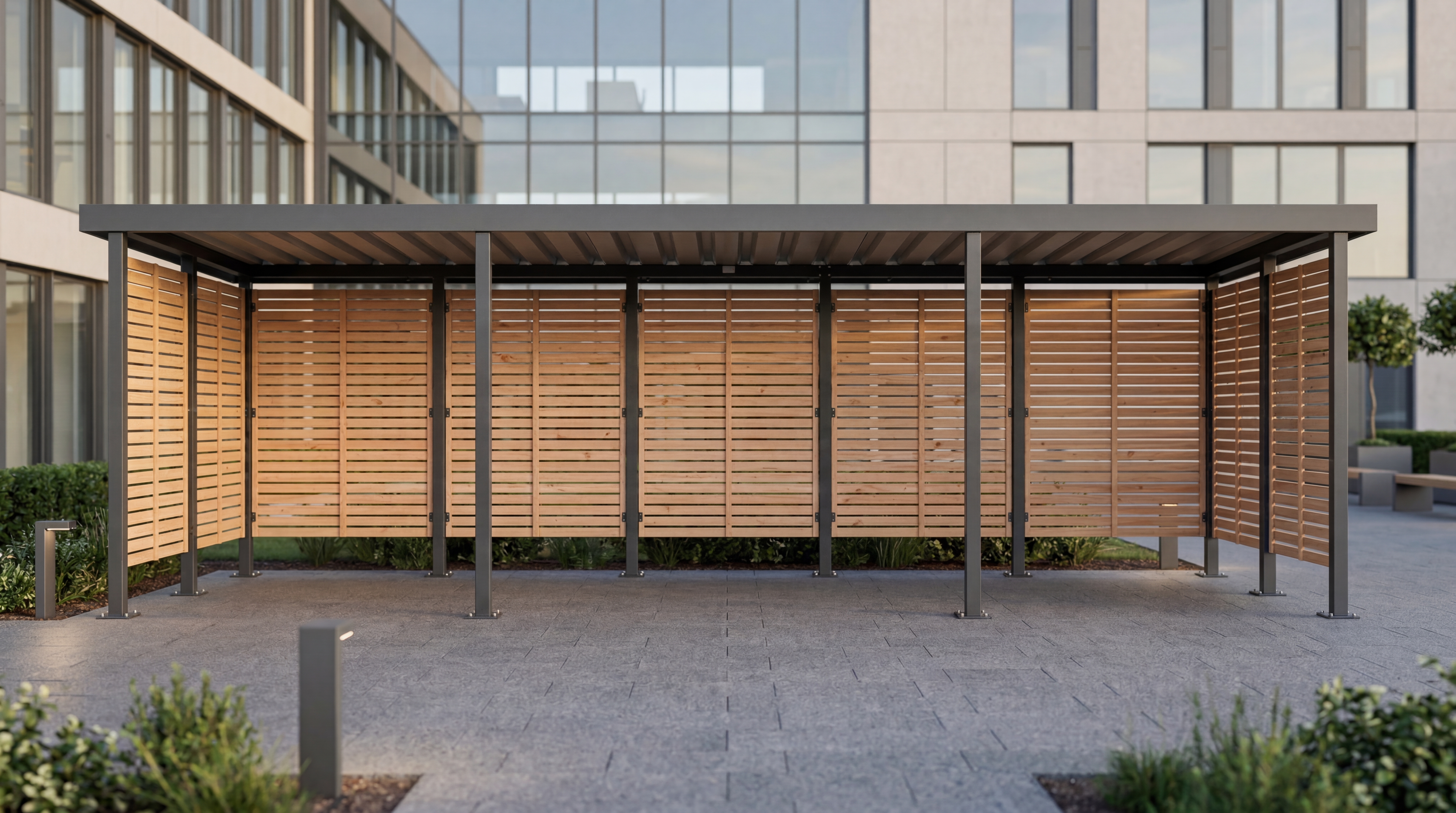 Mülltonnenüberdachung Stellwerk M5 Holz