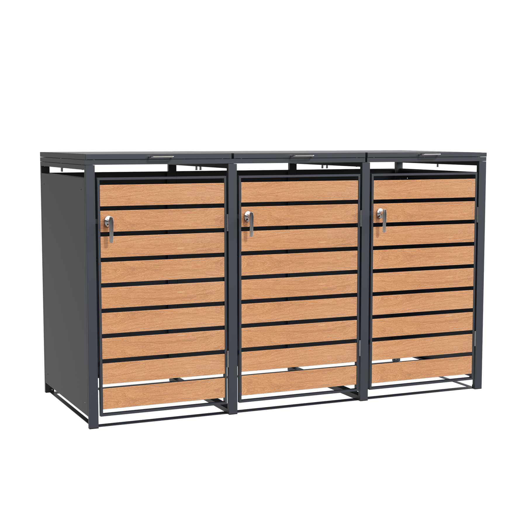 Mülltonnenbox Valto Holzoptik 3er