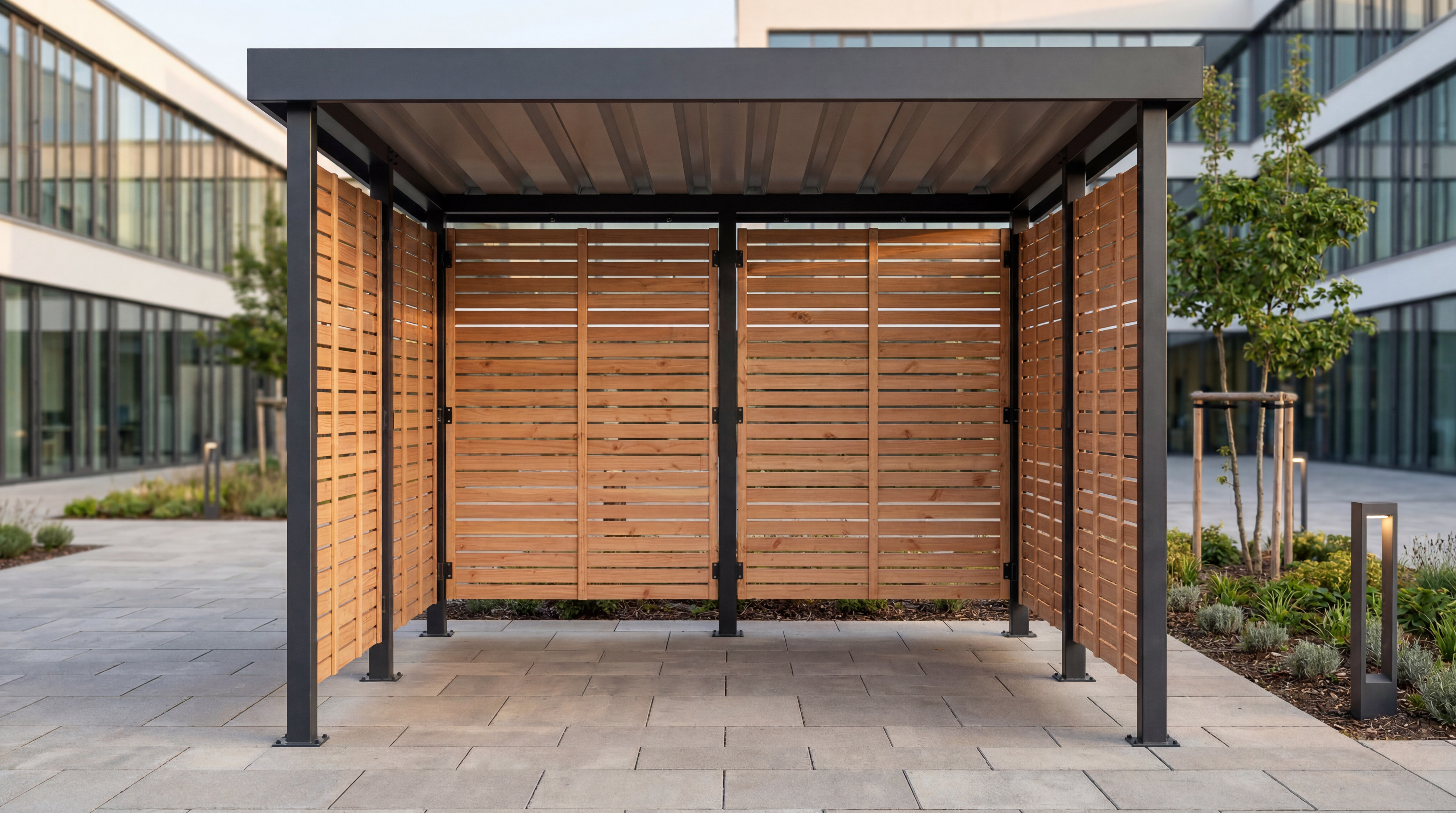 Mülltonnenüberdachung Stellwerk M2 Holz