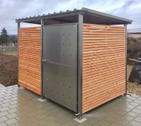 Vorschau: Mülltonnenhaus mit Holzverkleidung, L270 cm x T180 cm