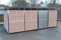 Vorschau: Mülltonnenhaus mit Holzverkleidung 531 x 265 cm