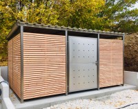 Vorschau: Mülltonnenhaus mit Holzverkleidung, L400 cm x T354 cm